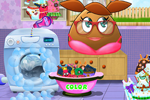 土豆女孩洗衣服