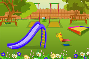 可爱女孩逃离公园