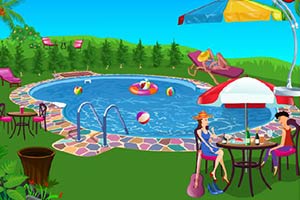 泳池派对后的清理