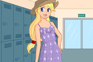 可爱女孩逛学校