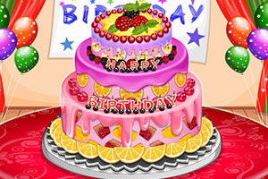 美味的水果生日蛋糕