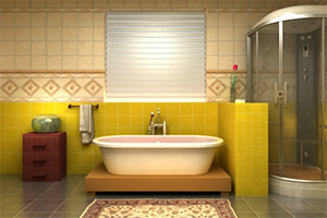 逃出清新的浴室