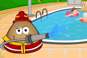 土豆君清理院子