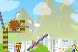 给小松鼠吃松果