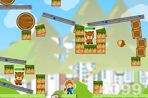 给小松鼠吃松果