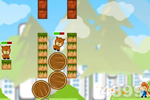 给小松鼠吃松果