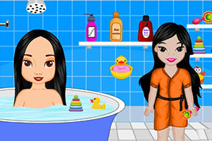 双胞胎芭比洗澡