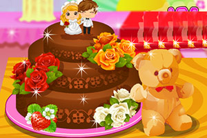 美味的巧克力婚礼蛋糕