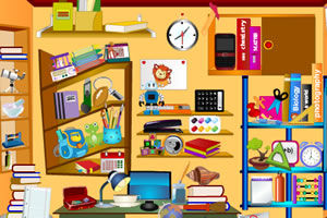 杂乱房间找文具