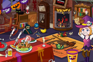 杂乱的万圣节小屋