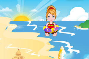 公主宝贝的沙滩旅行