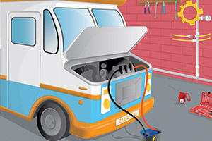 冰淇淋汽车清洗与维修