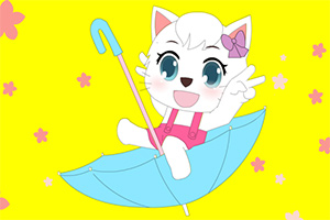 妮妮猫之快乐的小伞