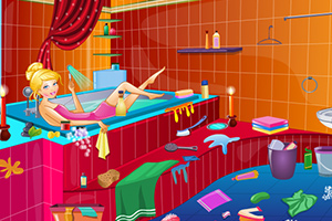 灰姑娘整理浴室