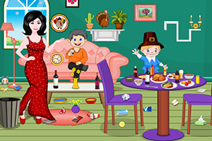 感恩节派对后的清理