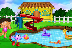 装饰朵拉的游泳池