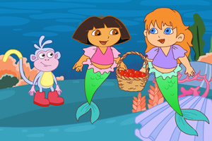 朵拉给美人鱼送礼物