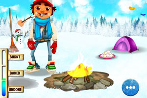 酷跑小子烤棉花糖