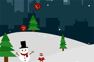 圣诞企鹅拿礼物