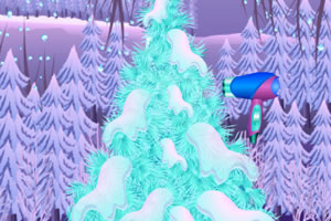 清理装饰冰雪圣诞树