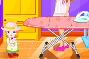 芭比教宝贝洗衣服