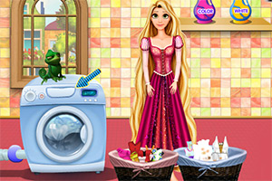 长发公主洗衣服