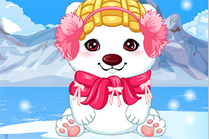 照顾可爱的北极熊