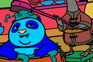 功夫熊猫洗澡上色