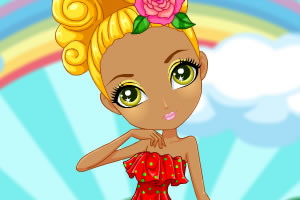 热带水果装女孩