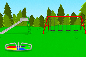 公园寻找丢失的小猫