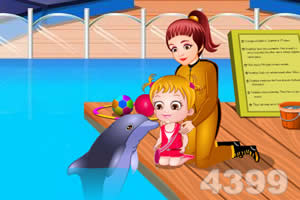 可爱宝贝海豚表演