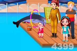 可爱宝贝海豚表演