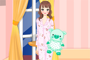 可爱女孩的睡衣派对