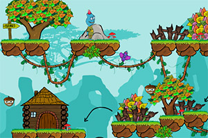 小蓝怪带坚果回家