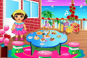 朵拉布置派对现场
