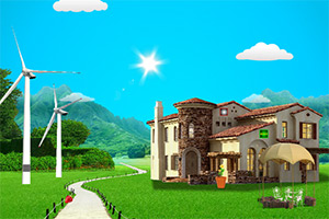 摩托车逃出郊外别墅