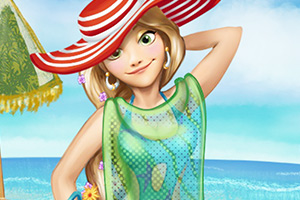 长发公主穿泳衣