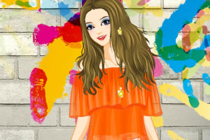 过肩荷叶边上衣