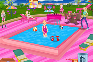 清洁芭比的泳池派对