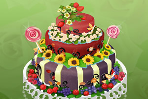 浪漫鲜花婚礼蛋糕