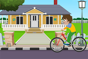 自行车男孩逃脱