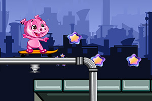 动物明星玩转滑板