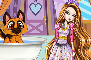 女孩的可爱狗狗