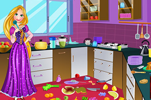 长发公主整理厨房