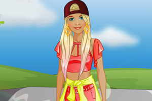 时尚的滑板女孩