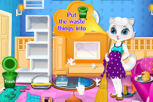 怀孕小猫做清洁