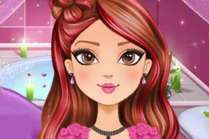 女孩在美容沙龙