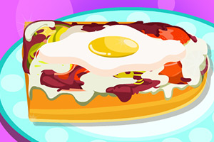 法式面包煎蛋披萨