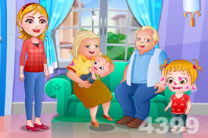 可爱宝贝庆祝祖父母节