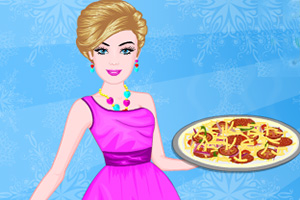 芭比制作披萨